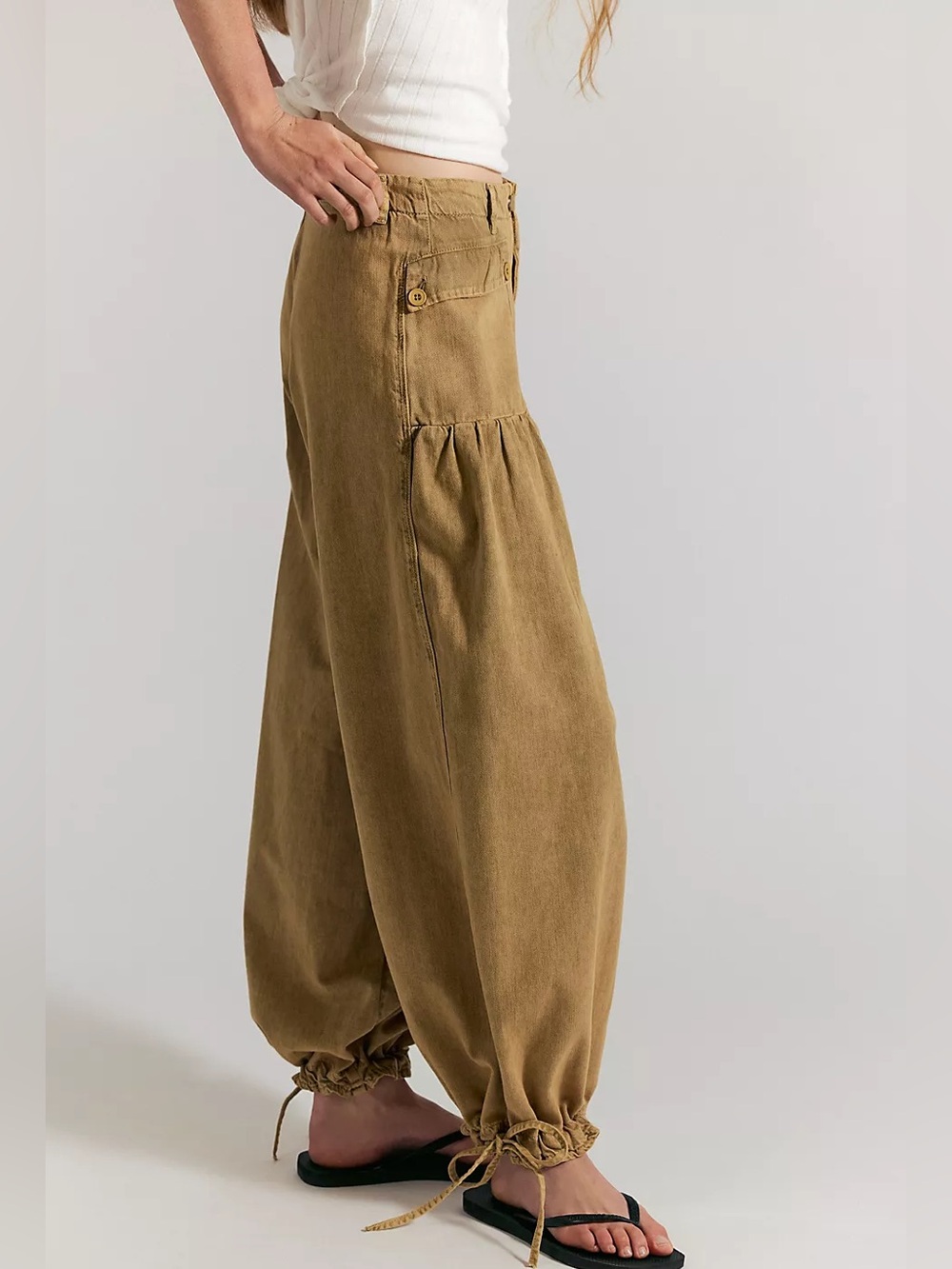 Free People Lotus Balloon Jeans NWT Mustard - Picture 2 of 10